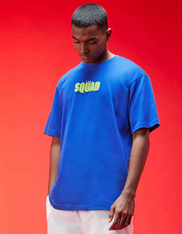 Royal Blue Oversized Puff Printed Exclusive T-shirt