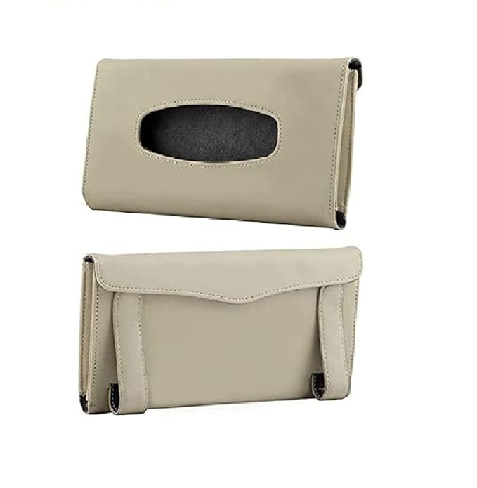 Car Tissue Holder, Sun Visor Napkin Holder, Car Visor Tissue Holder, Tissue Holder for Car (Beige)