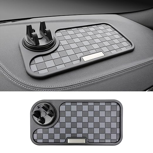 Car Dashboard Mat Anti-Slip Rubber Pad with Phone Holder Universal Non Slip Car Dashboard Sticky Adhesive Mat for Phones Sunglasses Keys