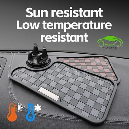 Car Dashboard Mat Anti-Slip Rubber Pad with Phone Holder Universal Non Slip Car Dashboard Sticky Adhesive Mat for Phones Sunglasses Keys