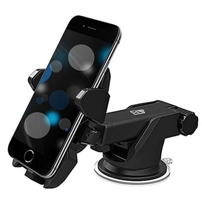 Car Mount Adjustable Car Phone Holder Universal Long Arm, Windshield for Smartphones - Black