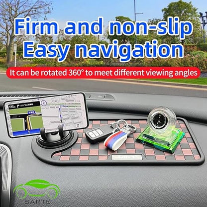 Car Dashboard Mat Anti-Slip Rubber Pad with Phone Holder Universal Non Slip Car Dashboard Sticky Adhesive Mat for Phones Sunglasses Keys